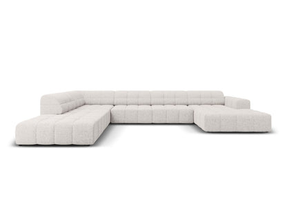Chicago Panoramic Corner Sofa, 7 Seats, 375x263 cm — Light Grey / Left