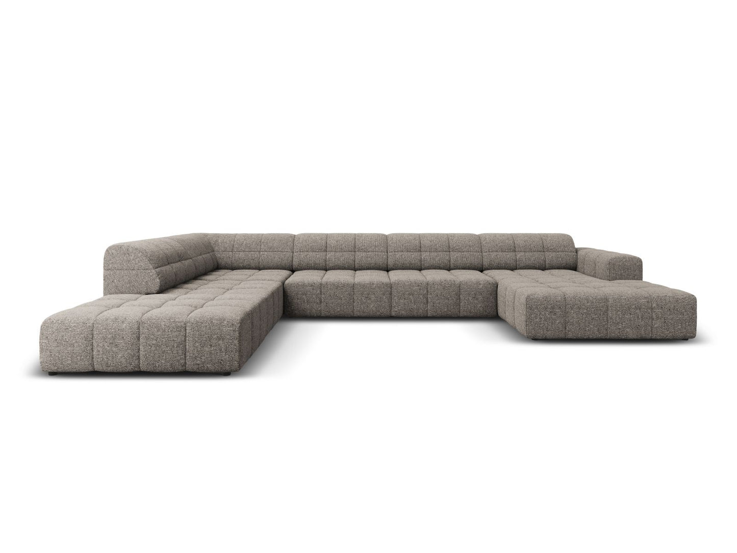 Chicago Panoramic Corner Sofa, 7 Seats, 375x263 cm — Grey / Left