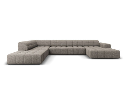 Chicago Panoramic Corner Sofa, 7 Seats, 375x263 cm — Grey / Left