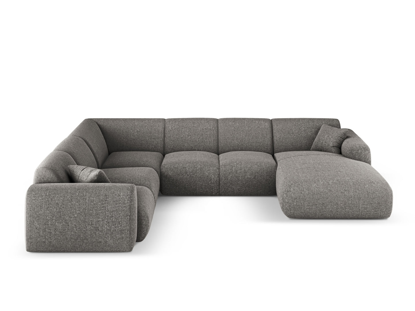 Nolio Panoramic Corner Sofa, 6 Seats, 342x252 cm — Grey / Left
