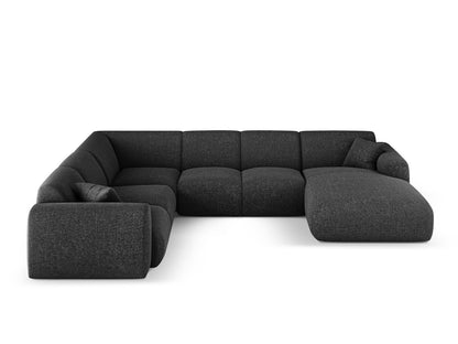 Nolio Panoramic Corner Sofa, 6 Seats, 342x252 cm — Black / Left