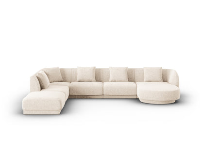 Tulum Panoramic Corner Sofa, 6 Seats, 330x255 cm — Light Beige / Left