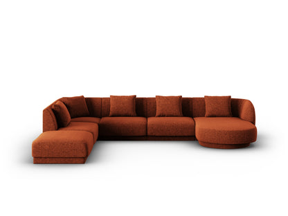 Tulum Panoramic Corner Sofa, 6 Seats, 330x255 cm — Terracotta / Left