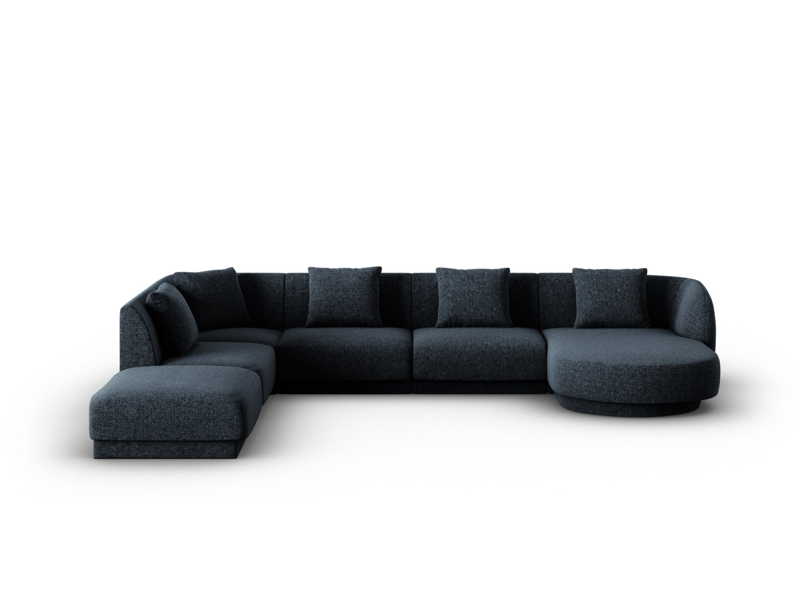 Tulum Panoramic Corner Sofa, 6 Seats, 330x255 cm — Royal Blue / Left