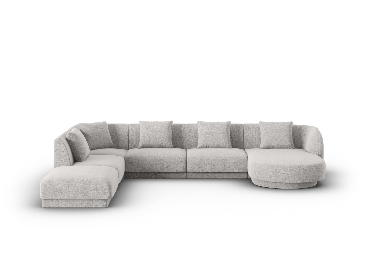 Tulum Panoramic Corner Sofa, 6 Seats, 330x255 cm — Light Grey / Left