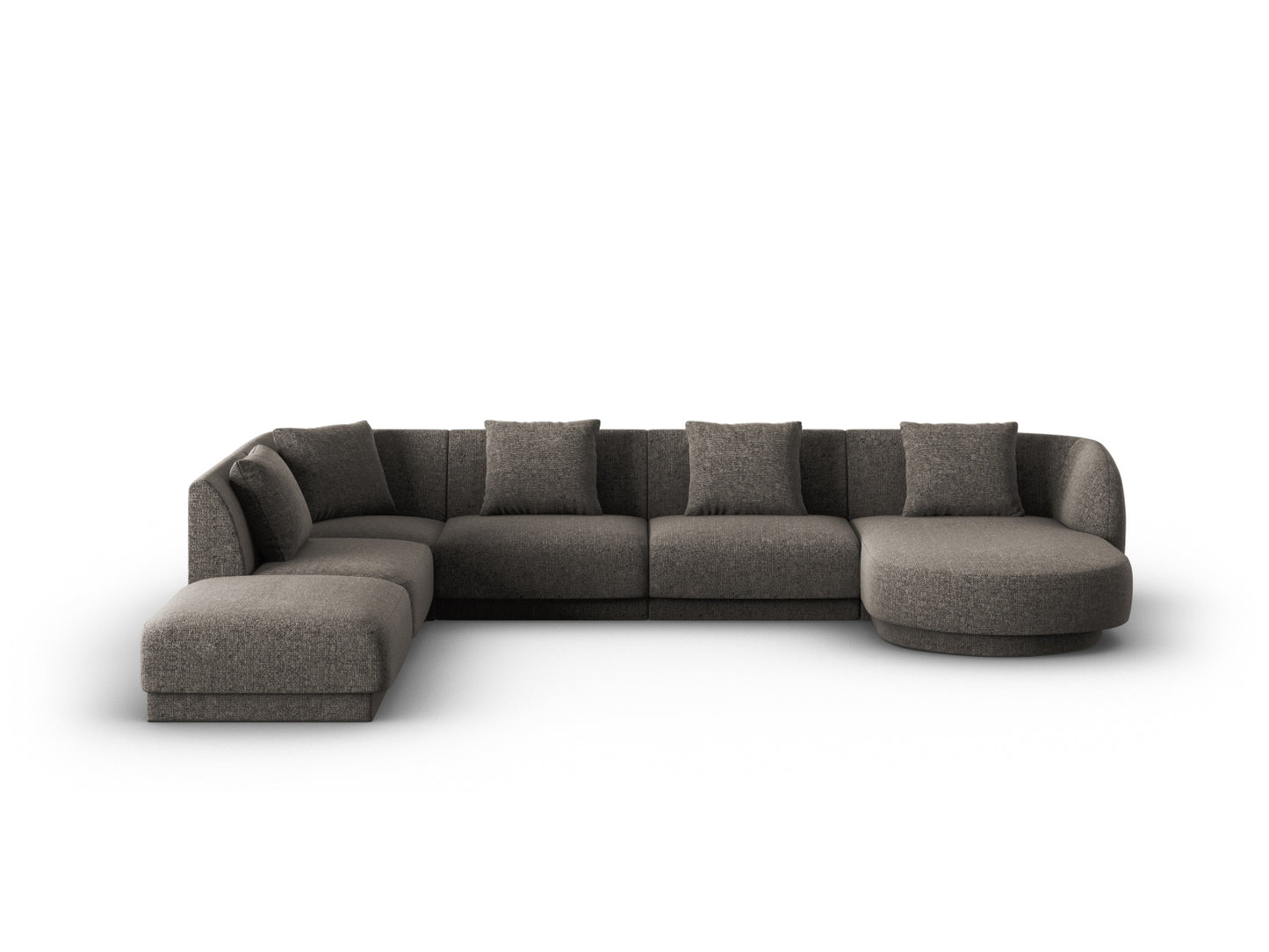 Tulum Panoramic Corner Sofa, 6 Seats, 330x255 cm — Grey / Left
