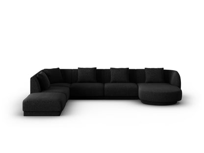 Tulum Panoramic Corner Sofa, 6 Seats, 330x255 cm — Black / Left