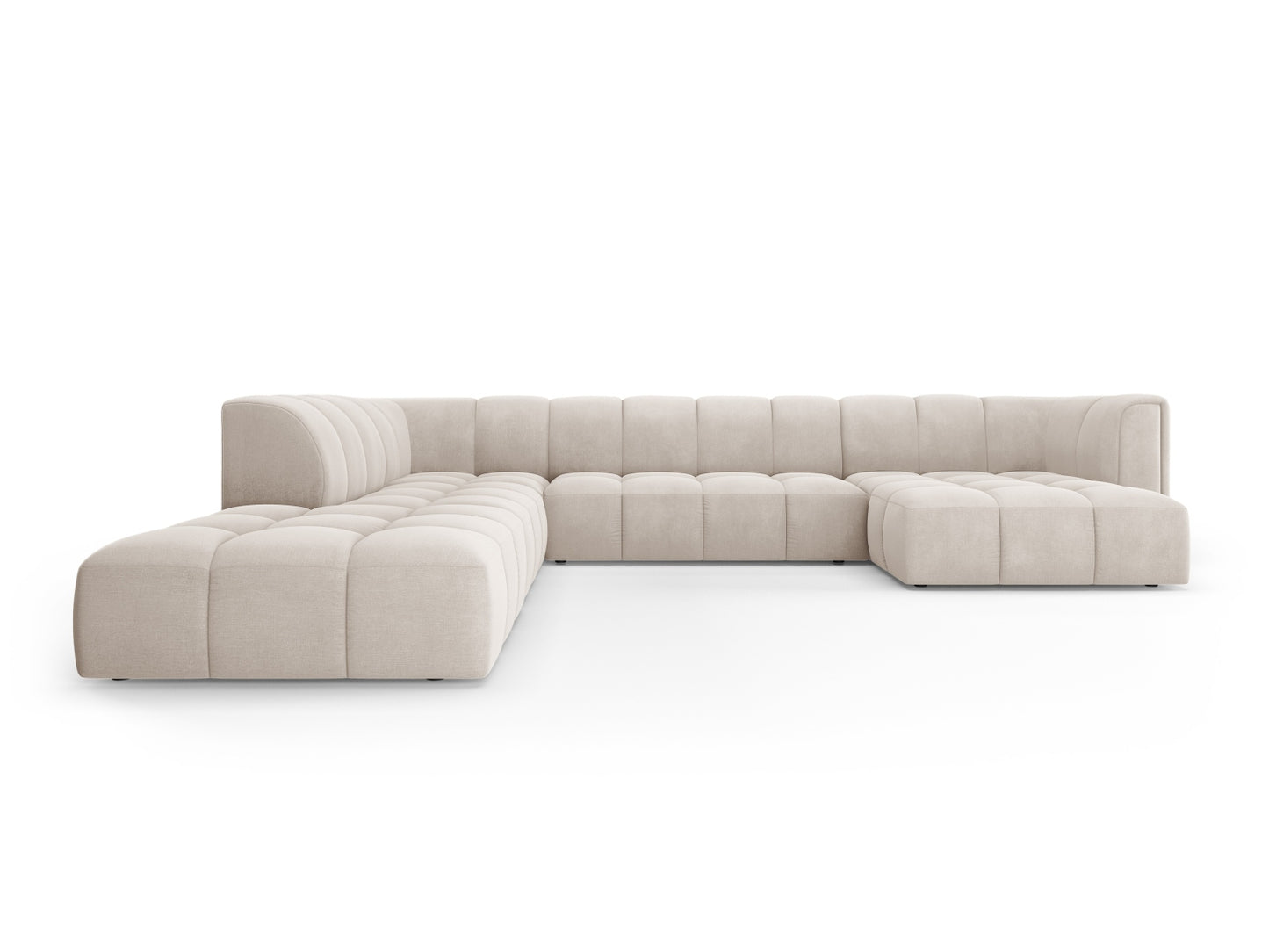 Moritz Modular Panoramic Corner Sofa, 7 Seats, 329x276 cm — Beige / Left