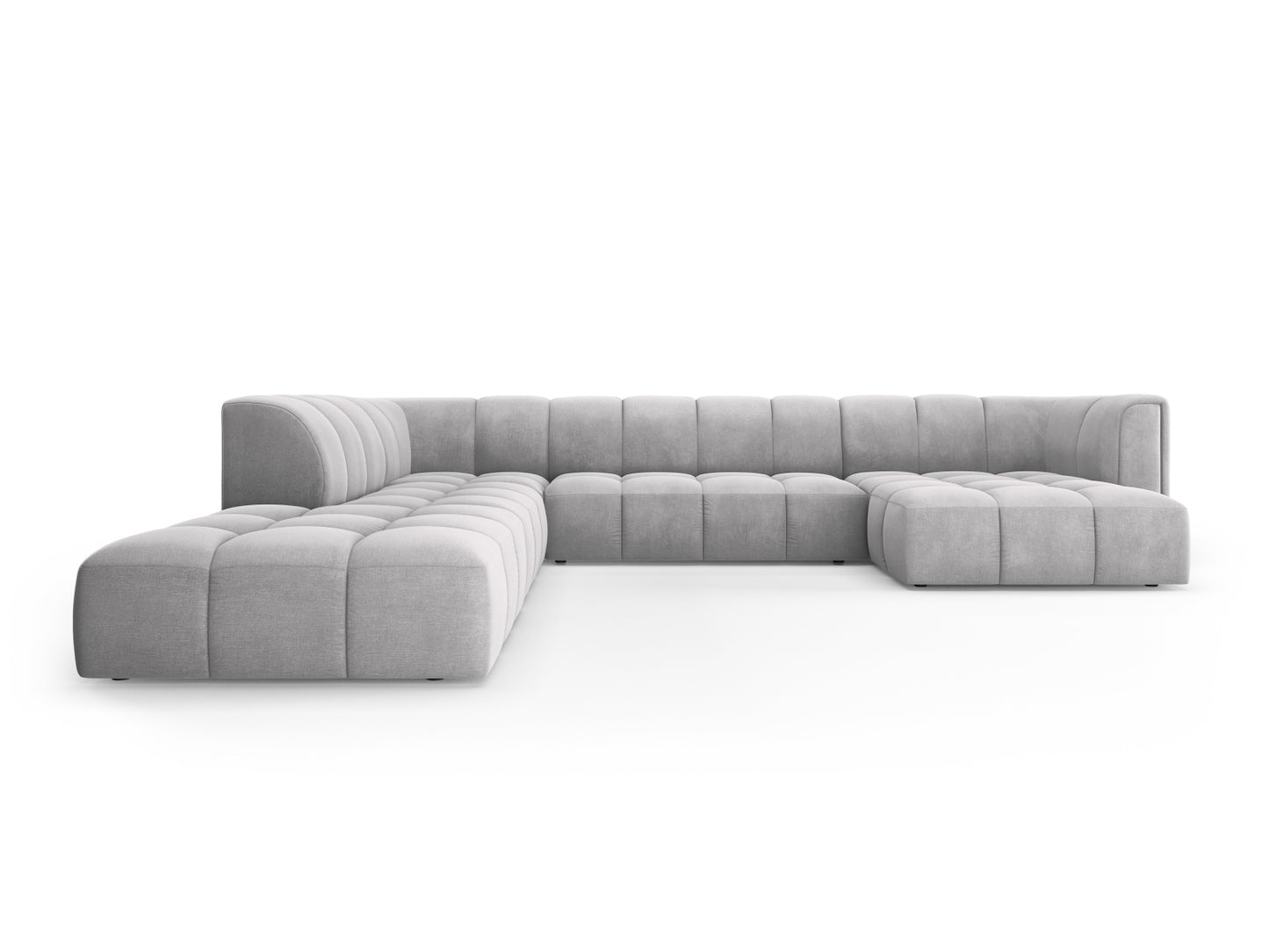 Moritz Modular Panoramic Corner Sofa, 7 Seats, 329x276 cm — Light Grey / Left
