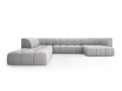 Moritz Modular Panoramic Corner Sofa, 7 Seats, 329x276 cm — Light Grey / Left