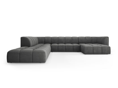 Moritz Modular Panoramic Corner Sofa, 7 Seats, 329x276 cm — Dark Grey / Left