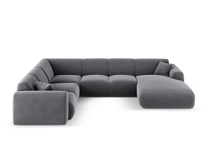 Nolio Panoramic Corner Sofa, 6 Seats, 342x252 cm — Dark Grey / Left