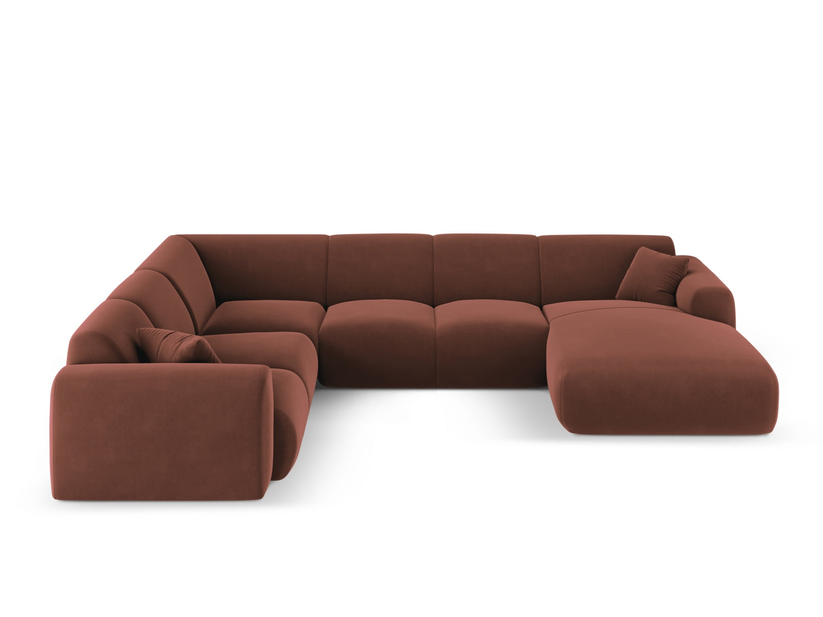Nolio Panoramic Corner Sofa, 6 Seats, 342x252 cm — Cuoio / Left