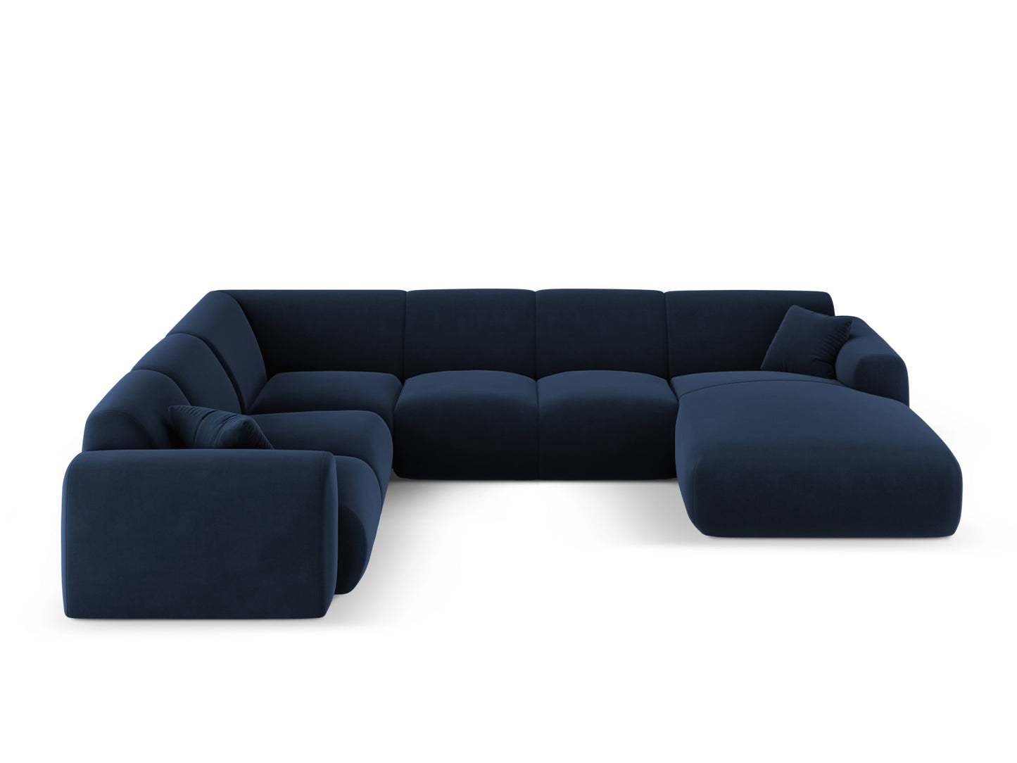 Nolio Panoramic Corner Sofa, 6 Seats, 342x252 cm — Royal Blue / Left