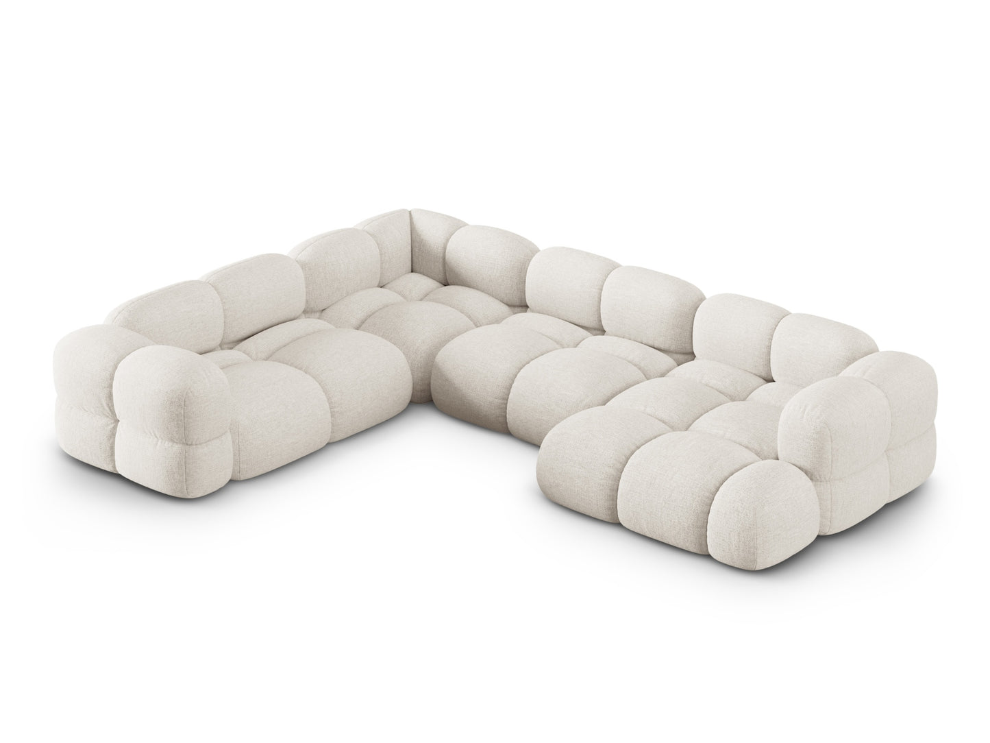 Loretto Panoramic Corner Sofa, 5 Seats, 345x250 cm — Beige / Left