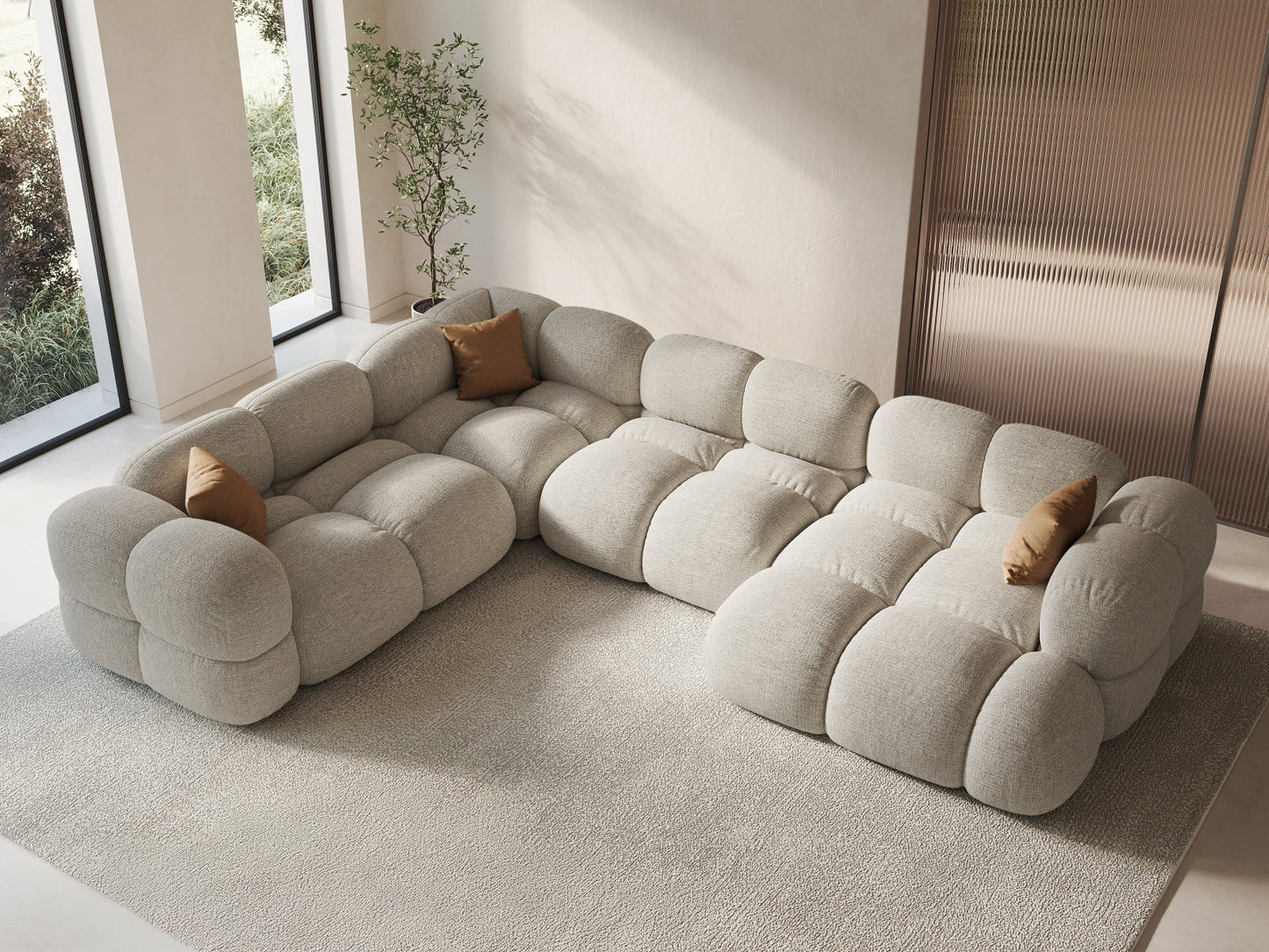 Loretto Panoramic Corner Sofa, 5 Seats, 345x250 cm