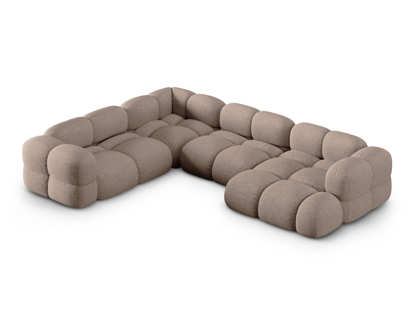Loretto Panoramic Corner Sofa, 5 Seats, 345x250 cm — Cappuccino / Left