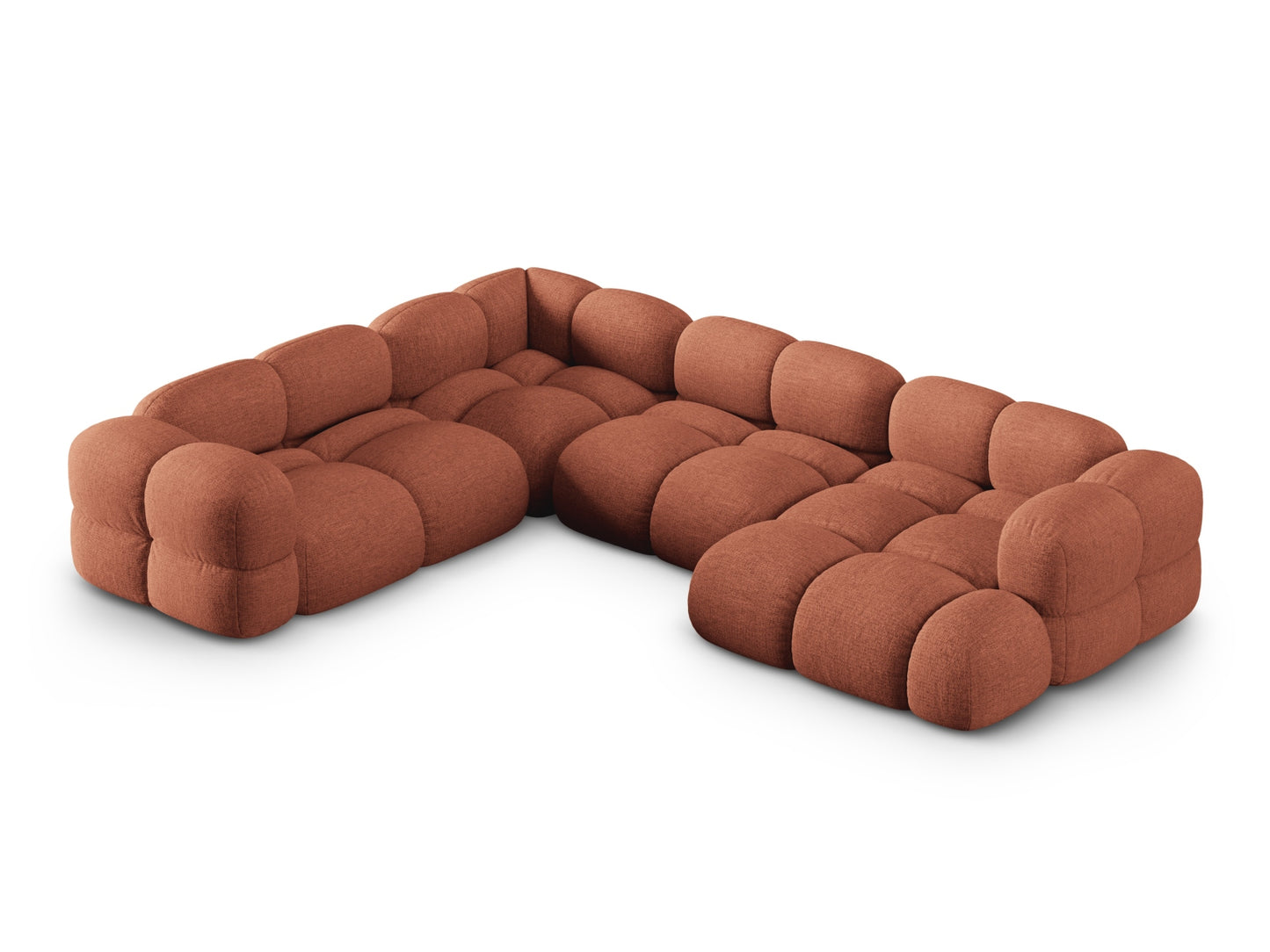 Loretto Panoramic Corner Sofa, 5 Seats, 345x250 cm — Coral / Left