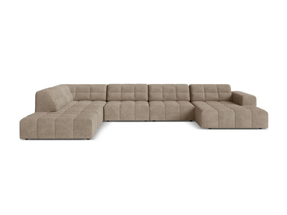 Chicago Panoramic Corner Sofa, 7 Seats, 375x263 cm — Dark Beige / Left