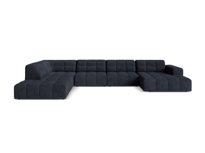 Chicago Panoramic Corner Sofa, 7 Seats, 375x263 cm — Navy Blue / Left