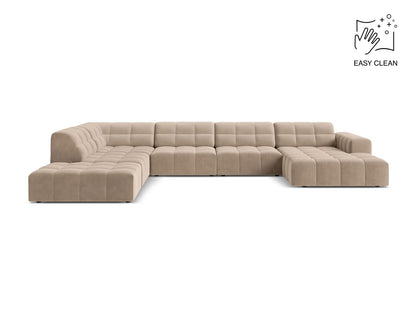 Chicago Panoramic Corner Sofa, 7 Seats, 375x263 cm — Beige / Left