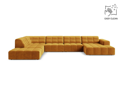 Chicago Panoramic Corner Sofa, 7 Seats, 375x263 cm — Yellow / Left