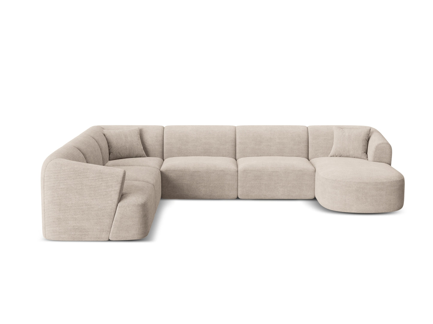 Campi Modular Panoramic Corner Sofa, 7 Seats, 330x255 cm — Cappuccino / Left