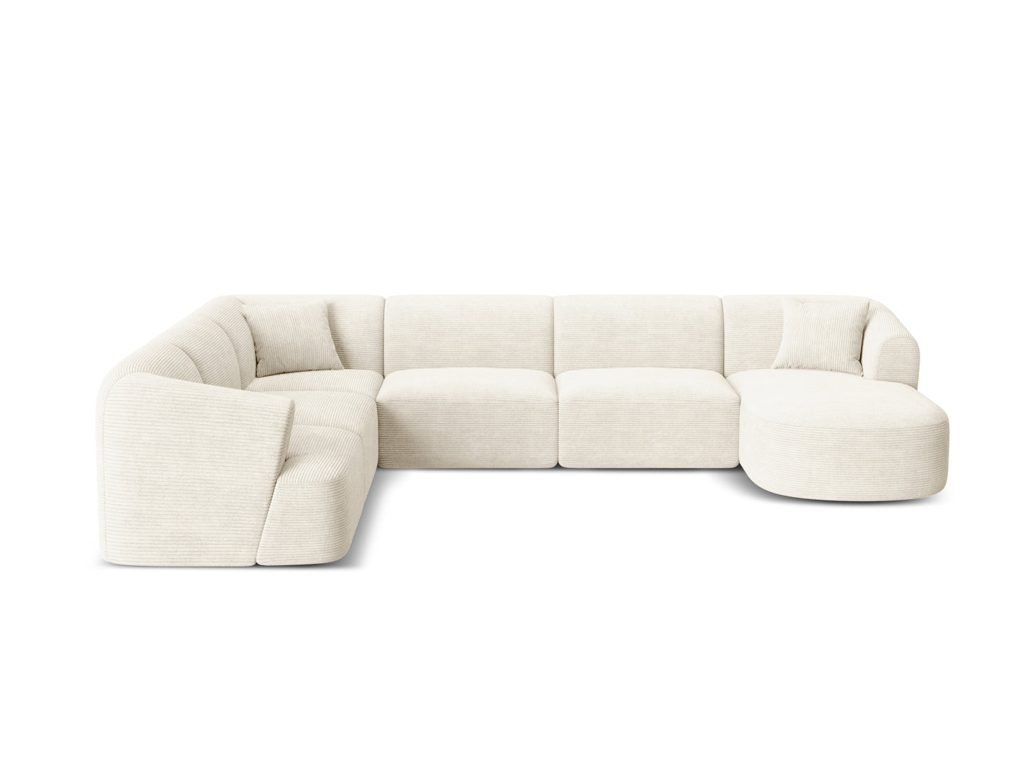Campi Modular Panoramic Corner Sofa, 7 Seats, 330x255 cm — Ivory / Left