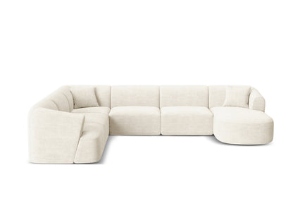 Campi Modular Panoramic Corner Sofa, 7 Seats, 330x255 cm — Ivory / Left
