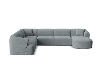 Campi Modular Panoramic Corner Sofa, 7 Seats, 330x255 cm — Dark Grey / Left