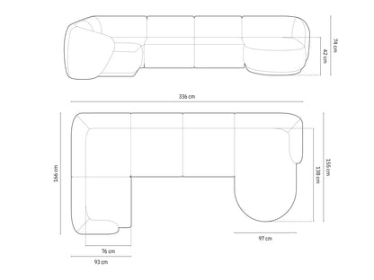 Gomera Panoramic Corner Sofa, 6 Seats, 336x166 cm