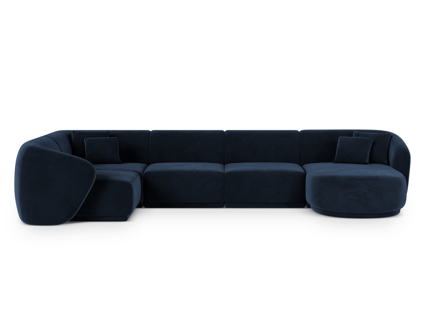 Gomera Panoramic Corner Sofa, 6 Seats, 336x166 cm — Royal Blue / Left