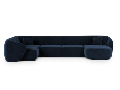 Gomera Panoramic Corner Sofa, 6 Seats, 336x166 cm — Royal Blue / Left