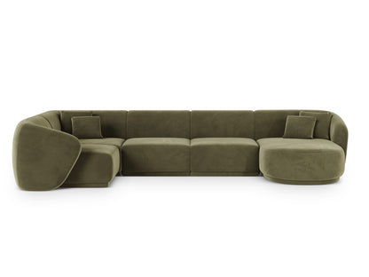 Gomera Panoramic Corner Sofa, 6 Seats, 336x166 cm — Green / Left