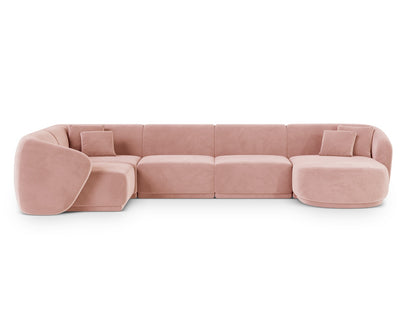 Gomera Panoramic Corner Sofa, 6 Seats, 336x166 cm — Pink / Left