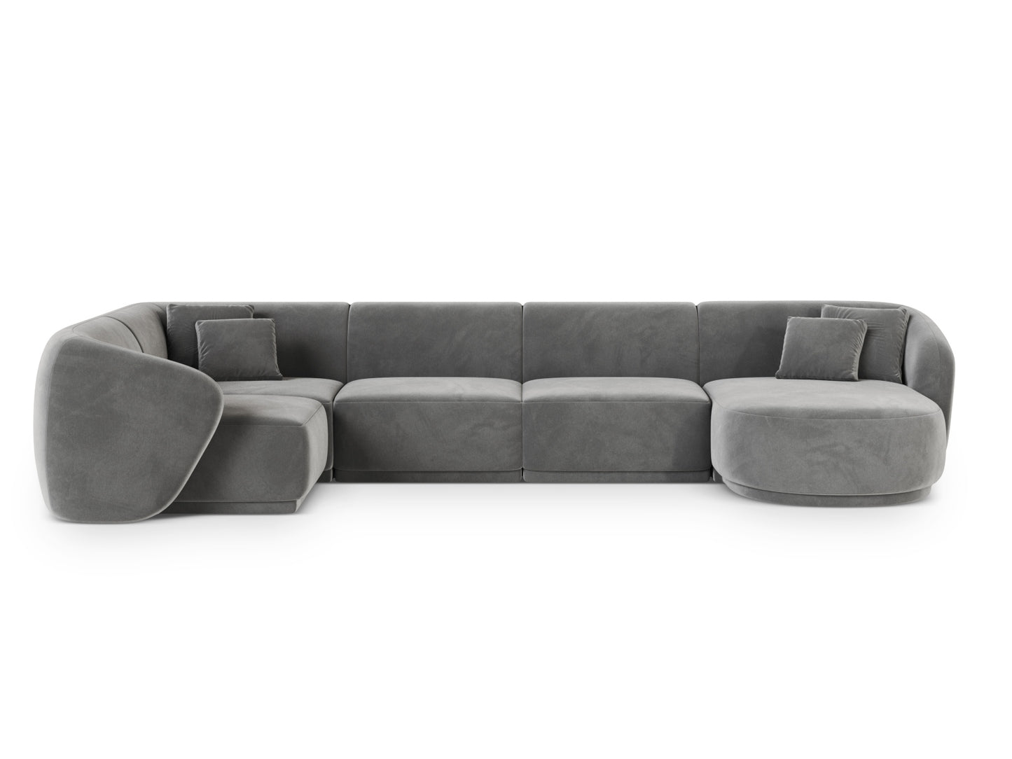 Gomera Panoramic Corner Sofa, 6 Seats, 336x166 cm — Grey / Left