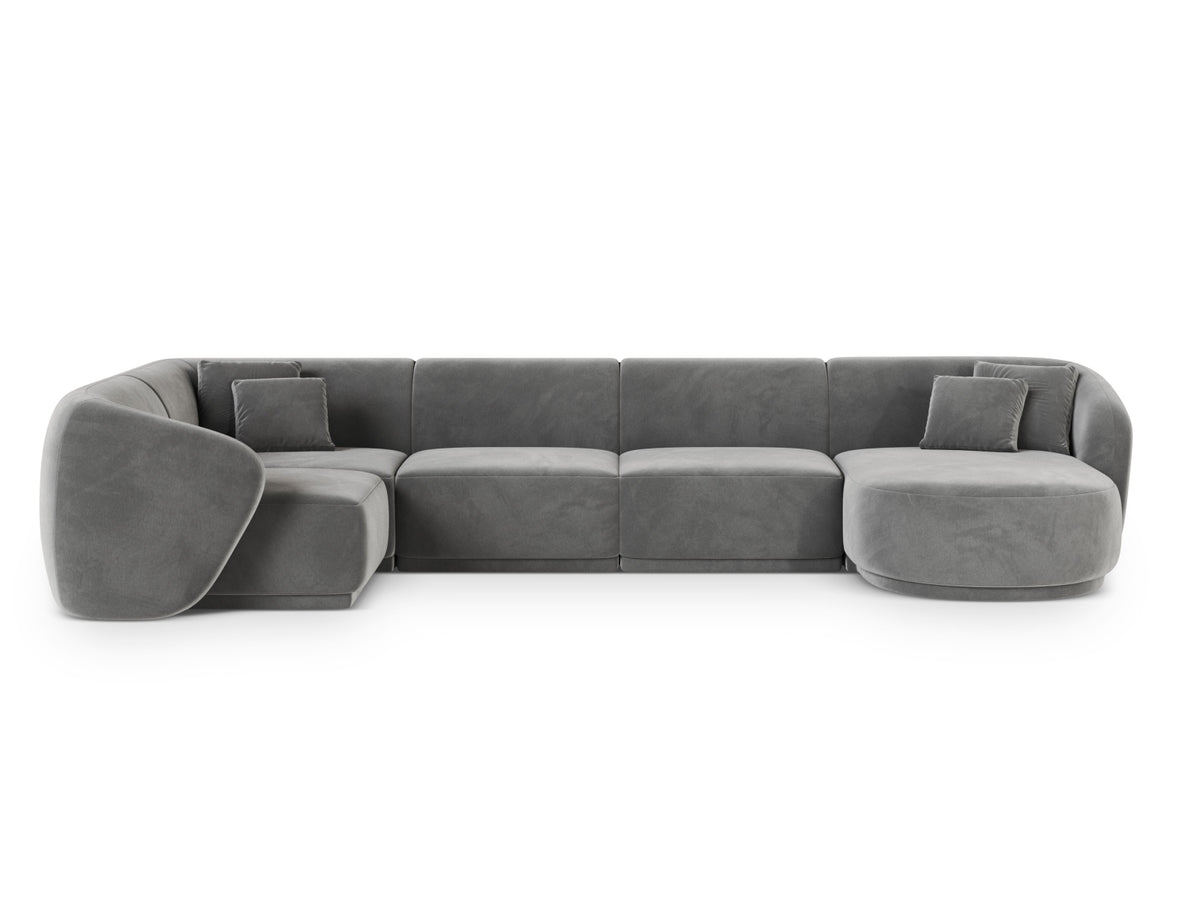 Gomera Panoramic Corner Sofa, 6 Seats, 336x166 cm — Grey / Left