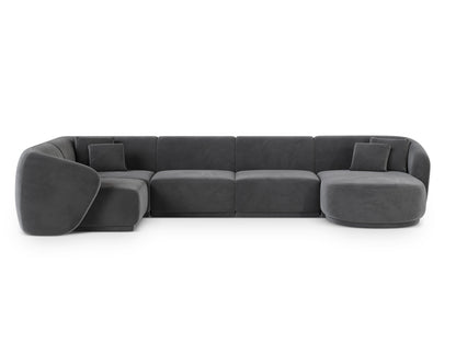 Gomera Panoramic Corner Sofa, 6 Seats, 336x166 cm — Dark Grey / Left