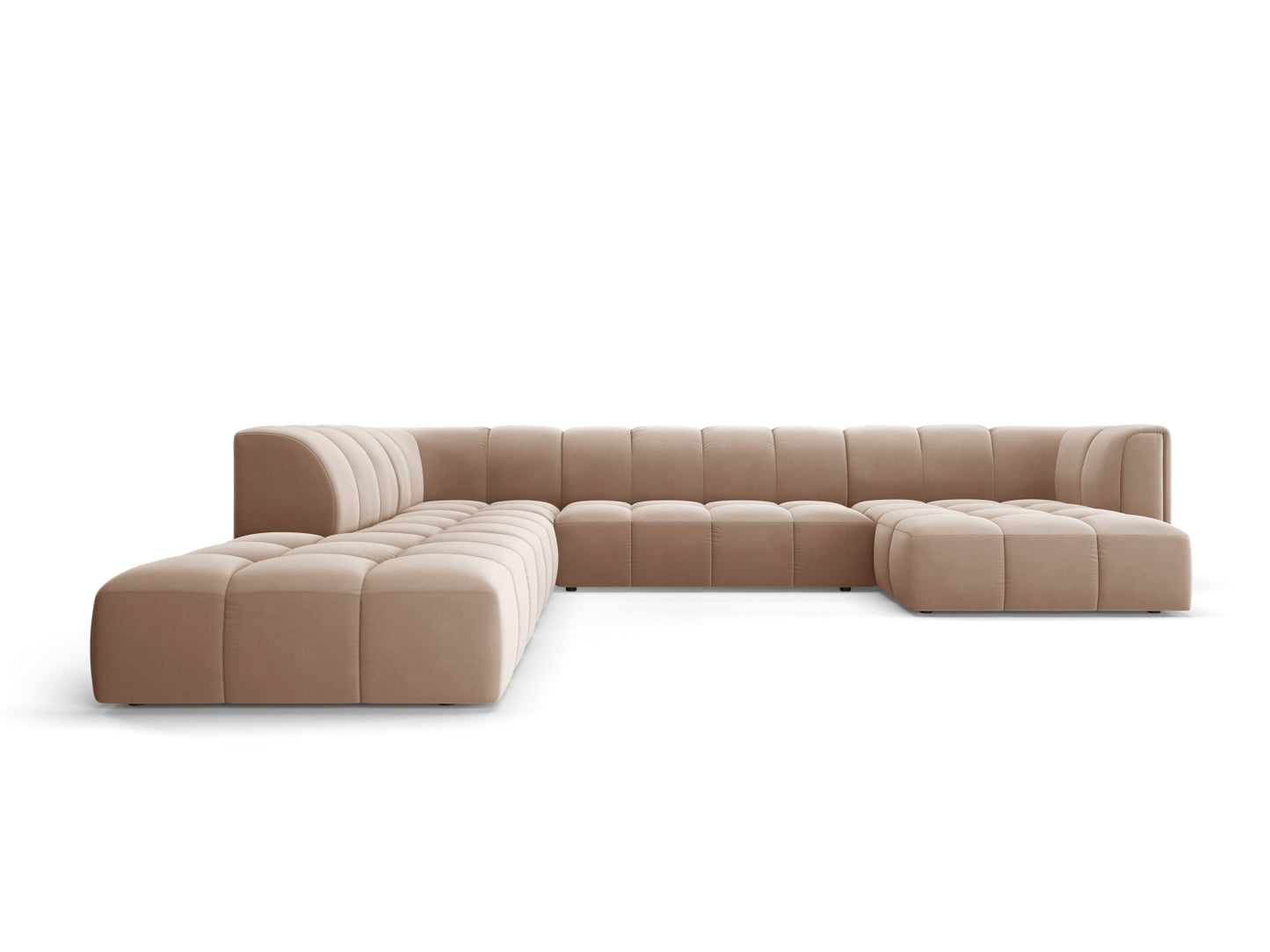 Moritz Modular Panoramic Corner Sofa, 7 Seats, 329x276 cm — Beige / Left