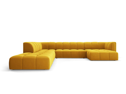 Moritz Modular Panoramic Corner Sofa, 7 Seats, 329x276 cm — Yellow / Left
