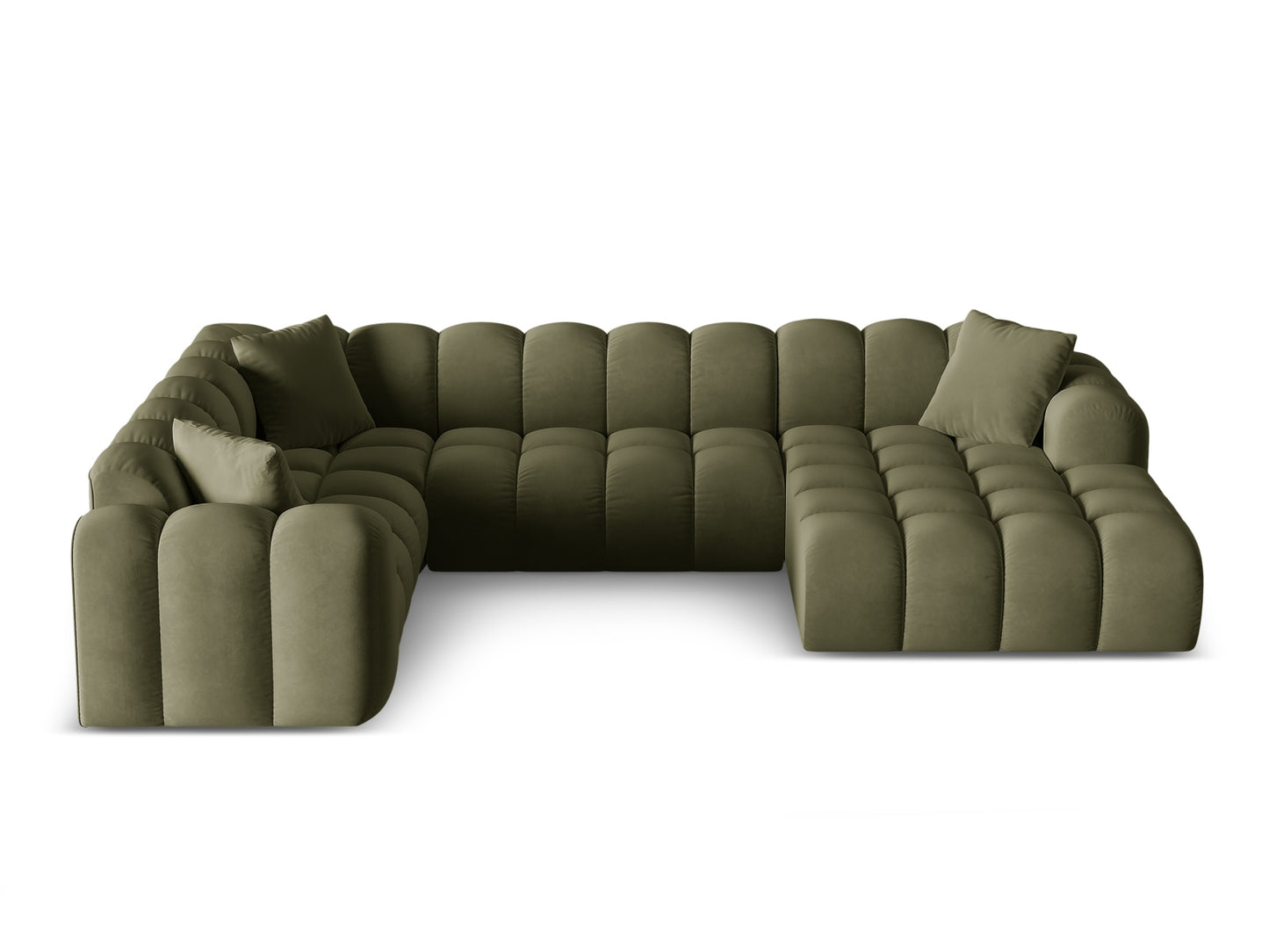 Treno Panoramic Corner Sofa, 4 Seats, 330x240 cm — Green / Left