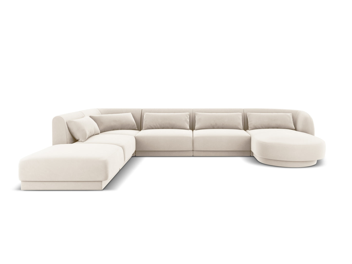 Tulum Panoramic Corner Sofa, 6 Seats, 330x255 cm — Light Beige / Left