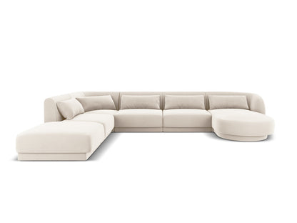 Tulum Panoramic Corner Sofa, 6 Seats, 330x255 cm — Light Beige / Left