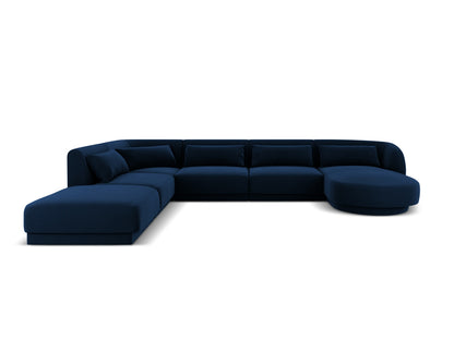 Tulum Panoramic Corner Sofa, 6 Seats, 330x255 cm — Royal Blue / Left