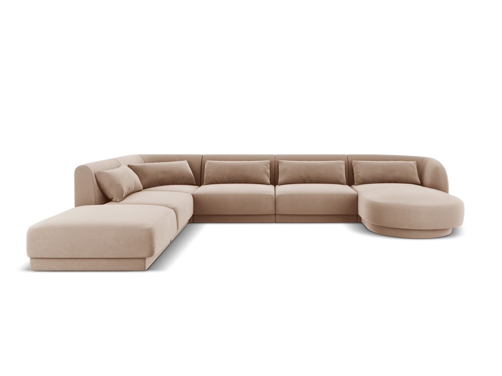 Tulum Panoramic Corner Sofa, 6 Seats, 330x255 cm — Beige / Left