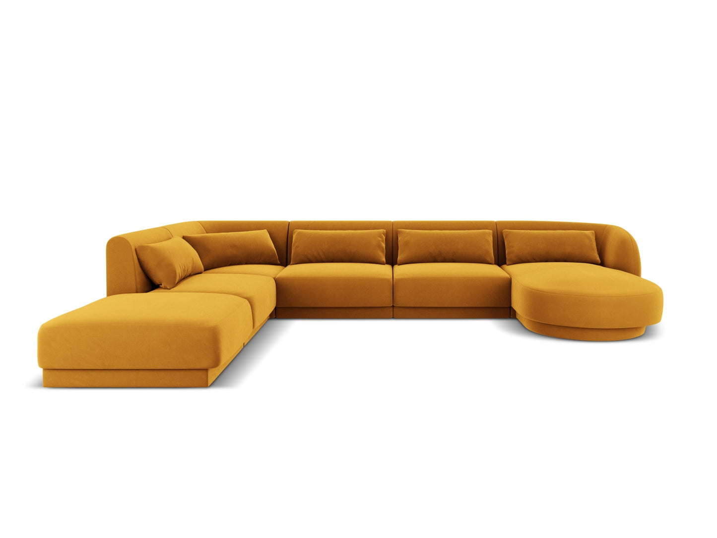 Tulum Panoramic Corner Sofa, 6 Seats, 330x255 cm — Yellow / Left