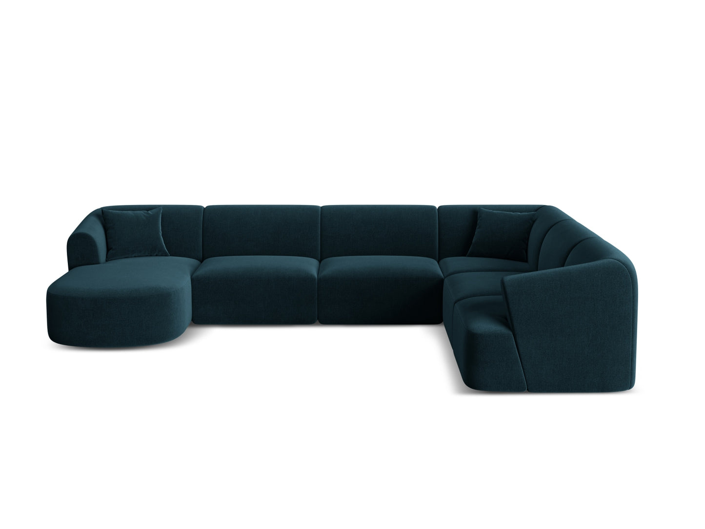 Campi Modular Panoramic Corner Sofa, 7 Seats, 330x255 cm — Deep Petrol / Right