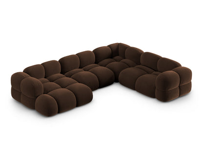 Loretto Panoramic Corner Sofa, 5 Seats, 345x250 cm — Chocolate / Right