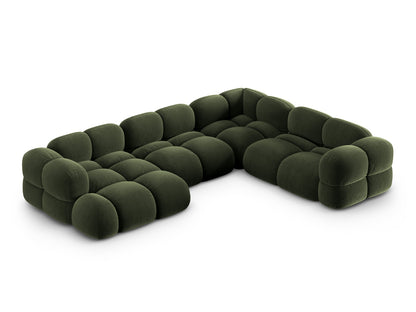 Loretto Panoramic Corner Sofa, 5 Seats, 345x250 cm — Green / Right