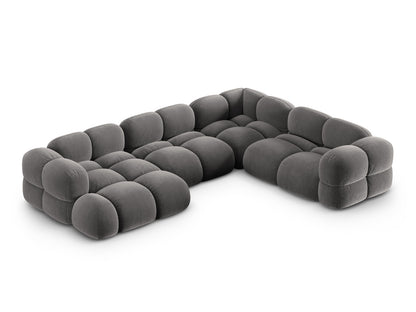 Loretto Panoramic Corner Sofa, 5 Seats, 345x250 cm — Grey / Right